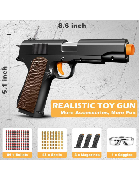Pistola de Juguete LBDREXZ con Balas Blandas y Conchas