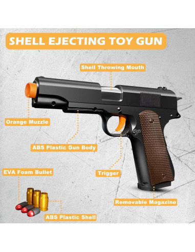 Pistola de Juguete LBDREXZ con Balas Blandas y Conchas