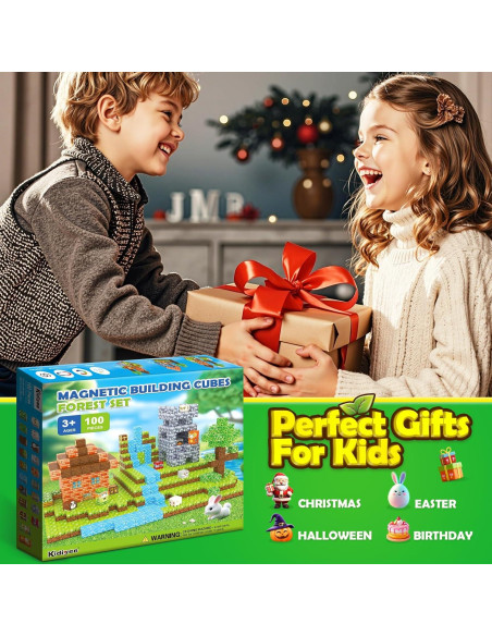Set de Bloques Magnéticos Kidiyee 100PCS Bosque - Juguetes STEM Set de Bloques Magnéticos Kidiyee 100PCS Bosque - Juguetes STEM