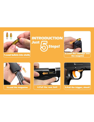 Pistola de Juguete LBDREXZ con Balas Blandas y Conchas
