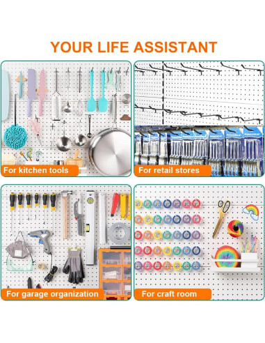 Ganchos de Tablero de Clavos Dualshine 60 Pcs 5-15 cm Negro