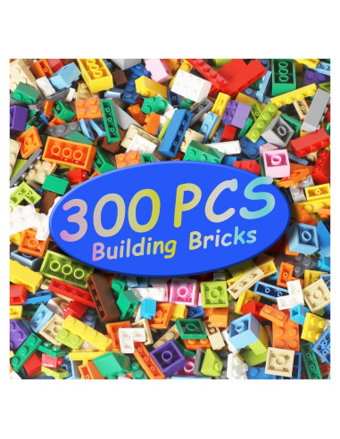 300 Piezas Bloques de Construcción RWDTER, Compatible con LEGO