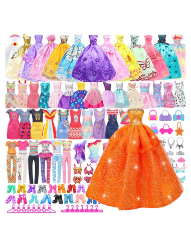 75 Piezas Ropa de Muñeca ZITA ELEMENT con Accesorios