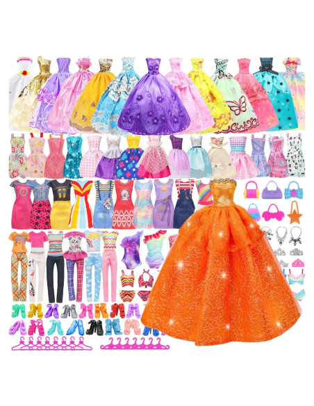 75 Piezas Ropa de Muñeca ZITA ELEMENT con Accesorios