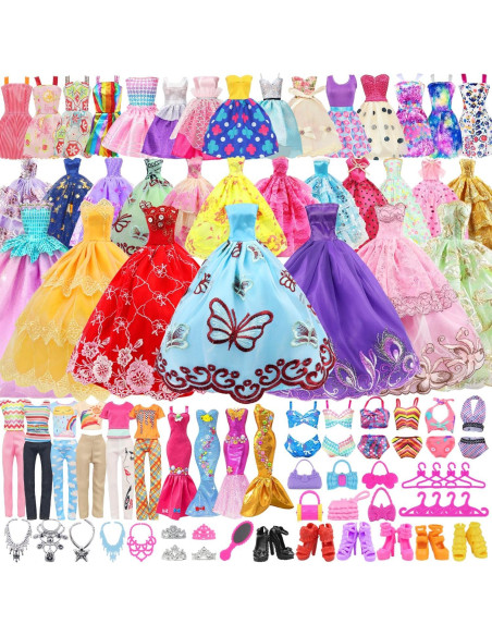 75 Piezas Ropa de Muñeca ZITA ELEMENT con Accesorios