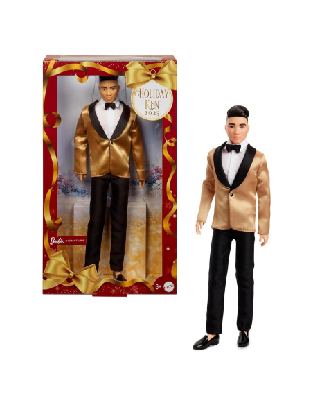 Muñeco Ken 2025 Holiday Barbie Mattel con Traje Completo