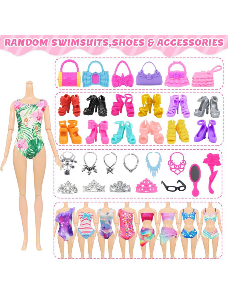 100 Piezas Ropa y Accesorios para Muñecas 29 cm - Unicorn Element