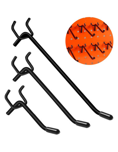 Ganchos de Tablero de Clavos Dualshine 60 Pcs 5-15 cm Negro
