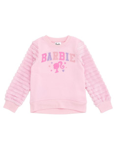 Sudadera de felpa para niñas Barbie con mangas de piel sintética 4T