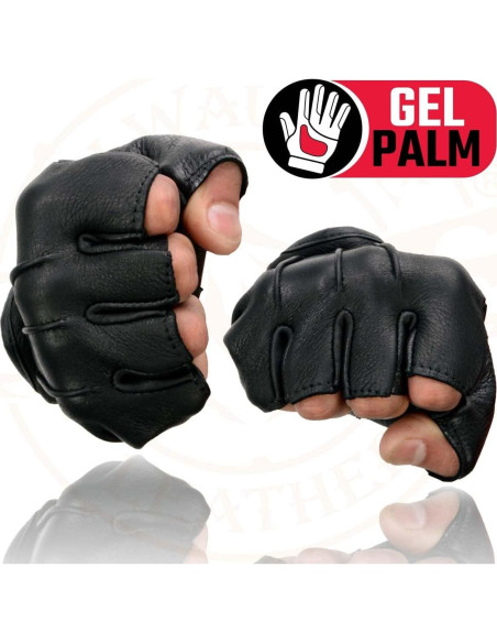 Guantes sin dedos de ciervo para hombres - SH878-L-BLACK