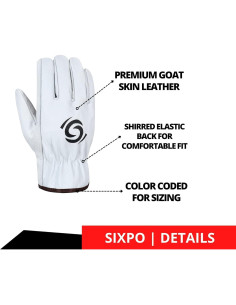 Guantes de Trabajo de Cuero SIXPO 12 Pares Unisex X-Grande 2