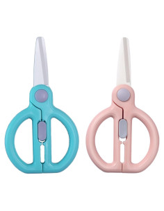 Tijeras de Cerámica DAMPEN para Bebés con Estuche Rosa y Verde