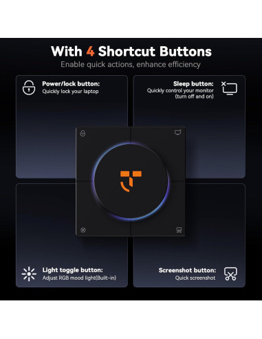 Dock USB-C 10 en 1 TobenONE con HDMI 4K, 100W PD, 5 Botones