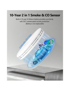 Detector de Humo y Monóxido Kttrey VCS52 10 Años Batería 2