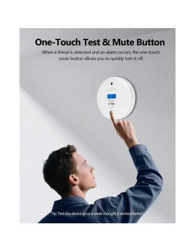 Detector de Humo y Monóxido Kttrey VCS52 10 Años Batería