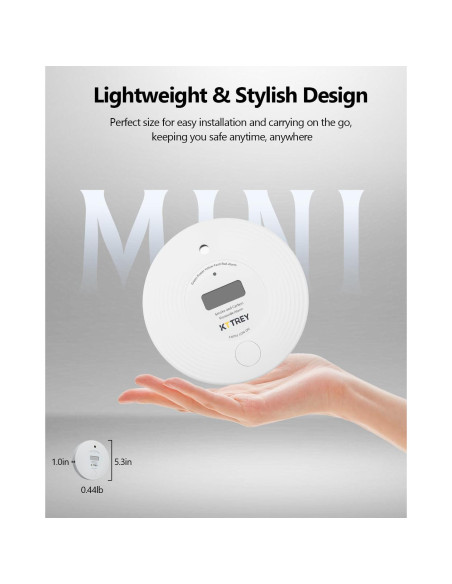 Detector de Humo y Monóxido Kttrey VCS52 10 Años Batería