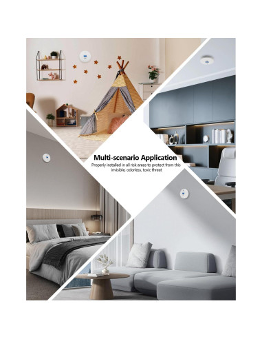 Detector de Humo y Monóxido Kttrey VCS52 10 Años Batería