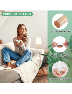16 Protectores de Suelo para Patas de Sillas M METERXITY 19-23mm 2