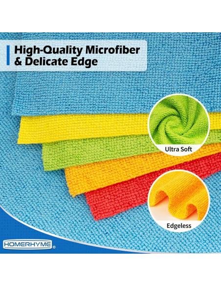 Paquete de 100 Paños de Microfibra HOMERHYME 29.2x29.2cm