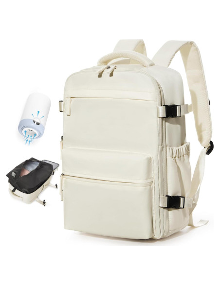 Mochila de Viaje Impermeable Beige con Bomba de Vacío 20L