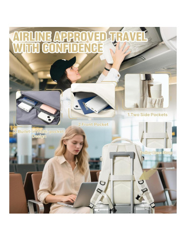 Mochila de Viaje Impermeable Beige con Bomba de Vacío 20L