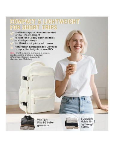 Mochila de Viaje Impermeable Beige con Bomba de Vacío 20L