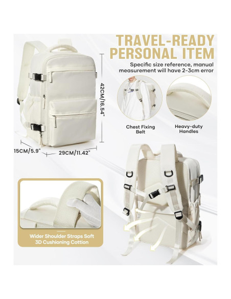 Mochila de Viaje Impermeable Beige con Bomba de Vacío 20L