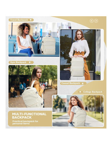 Mochila de Viaje Impermeable Beige con Bomba de Vacío 20L