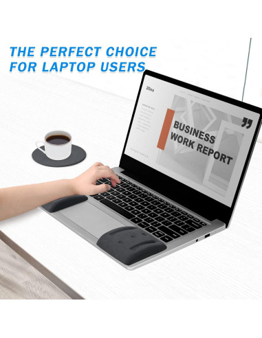 Reposamuñecas Ergonómico VAGAU para Laptop y Teclado - Alivio Síndrome Túnel Carpiano