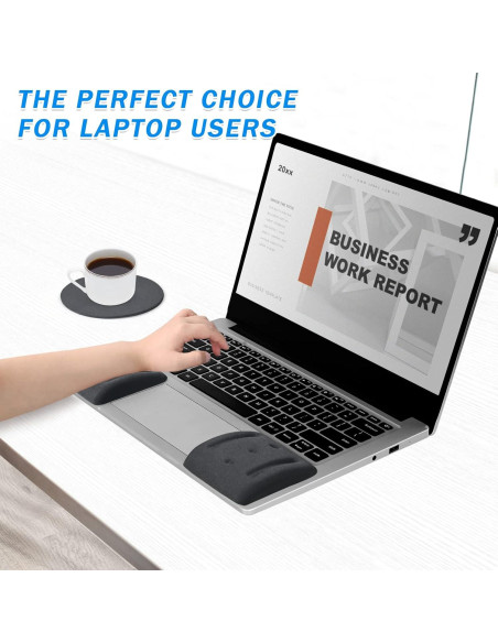 Reposamuñecas Ergonómico VAGAU para Laptop y Teclado - Alivio Síndrome Túnel Carpiano Reposamuñecas Ergonómico VAGAU para Laptop y Teclado - Alivio Síndrome Túnel Carpiano