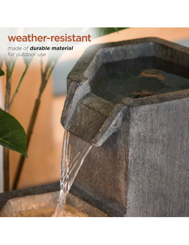 Fuente de Agua Zen Alpine 25" con LED para Jardín