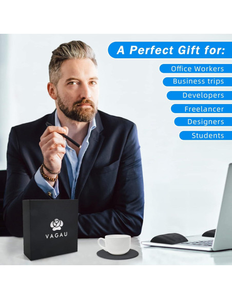 Reposamuñecas Ergonómico VAGAU para Laptop y Teclado - Alivio Síndrome Túnel Carpiano Reposamuñecas Ergonómico VAGAU para Laptop y Teclado - Alivio Síndrome Túnel Carpiano