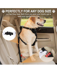 Cinturón de Seguridad para Perros LivTee Ajustable 25-30" 2