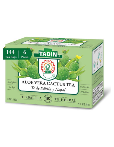 Té de Hierbas Tadin Aloe Vera y Nopal Sin Cafeína 144 Bolsitas