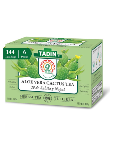 Té de Hierbas Tadin Aloe Vera y Nopal Sin Cafeína 144 Bolsitas