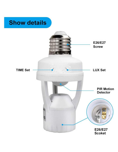 Adaptador de Bombilla con Sensor de Movimiento Toplimit E26/E27