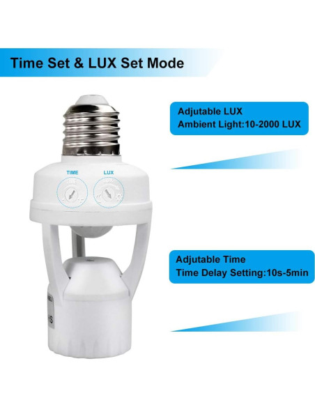 Adaptador de Bombilla con Sensor de Movimiento Toplimit E26/E27