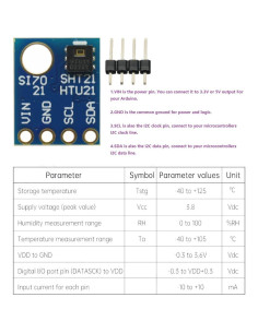 Módulo Sensor Digital de Temperatura y Humedad HTU21D 2PCS 2