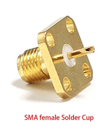 10 Conectores Coaxiales RF SMA Hembra Montaje en Panel 50 Ohm