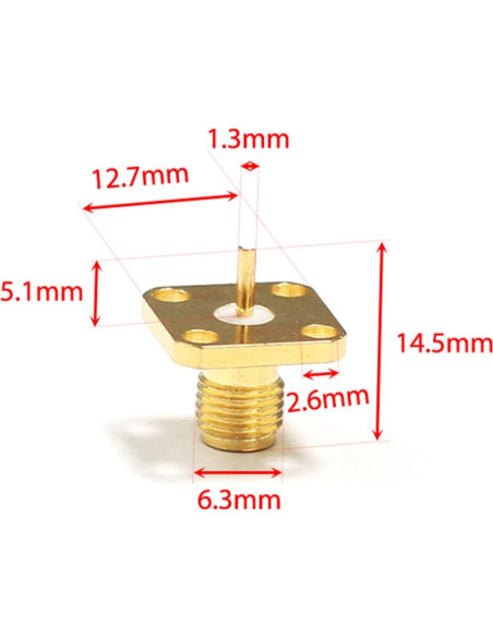 10 Conectores Coaxiales RF SMA Hembra Montaje en Panel 50 Ohm