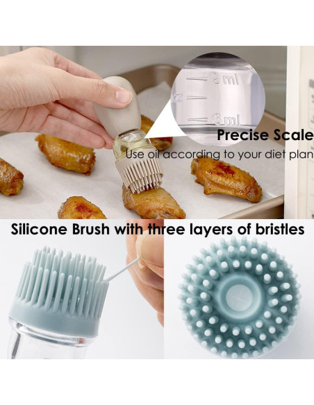 Dispensador de Aceite TINMIX 180ml con Brocha - 2 Pack Vidrio