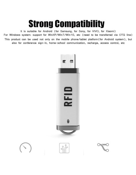 Lector RFID Doble Frecuencia Navfmru 125KHz/13.56MHz USB