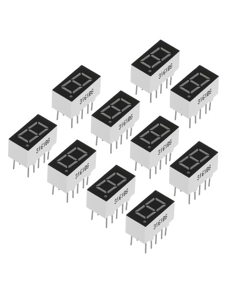 Tubo Digital LED PATIKIL Rojo 10 Piezas 7 Segmento 2.1V
