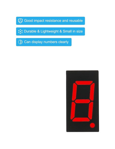 Tubo Digital LED PATIKIL Rojo 10 Piezas 7 Segmento 2.1V