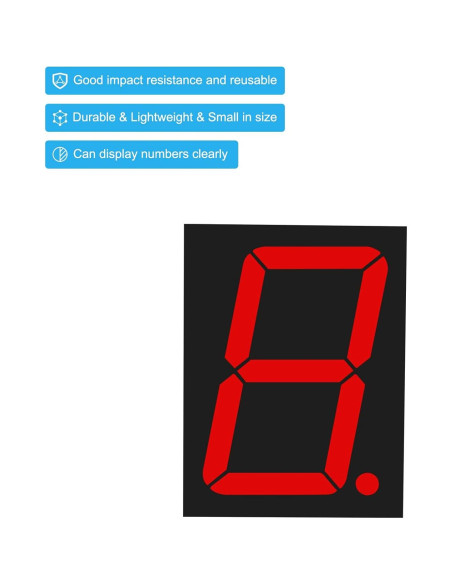 Tubo Digital LED PATIKIL Rojo 7 Segmentos 10 Pines 7.2V