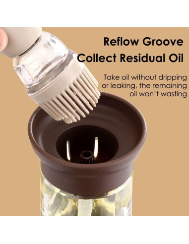 Dispensador de Aceite TINMIX 180ml con Brocha - 2 Pack Vidrio