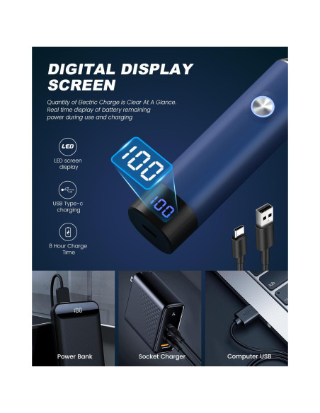 Recortador de Vello Nasal y Auricular Ginity 2025 LED Recargable