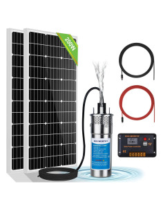 Kit de Bomba de Agua Solar 12V ECO-WORTHY 200W para Riego