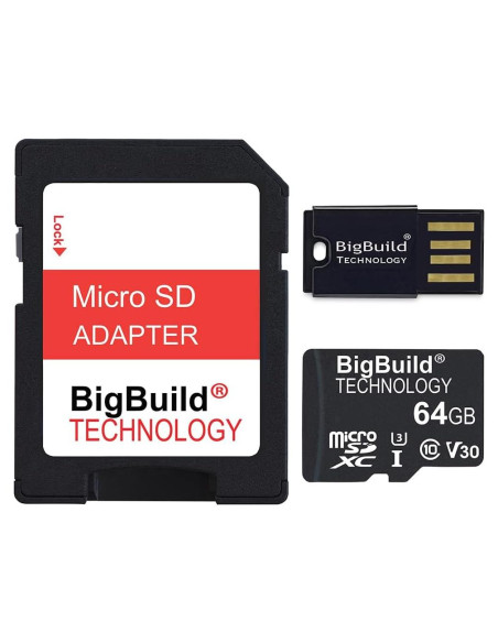 Tarjeta Micro SDXC U3 64GB BigBuild para DJI Air 3S, Mavic 3 Pro