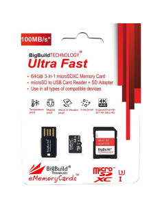 Tarjeta Micro SDXC U3 64GB BigBuild para DJI Air 3S, Mavic 3 Pro 2